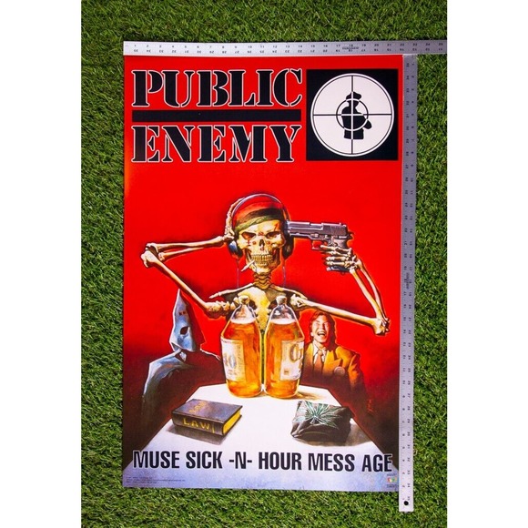 Public Enemy Muse Sick-N-Hour Poster VTG 1994 Funky #8001 Chuck D Flavor Flav - Picture 2 of 9